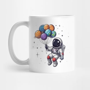Astronaut Holding Planets Mug